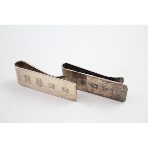 2155 - Two .925 sterling silver money clips - approx. gross weight 38g