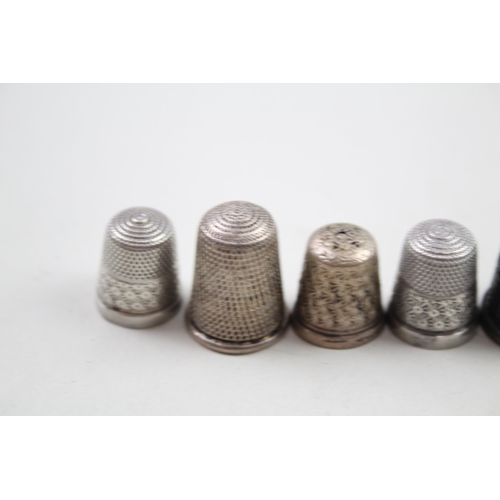 2157 - Eight .925 sterling silver thimbles - approx. gross weight 30g