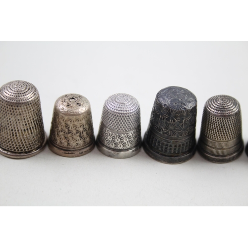 2157 - Eight .925 sterling silver thimbles - approx. gross weight 30g