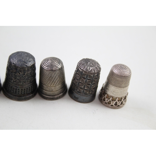 2157 - Eight .925 sterling silver thimbles - approx. gross weight 30g