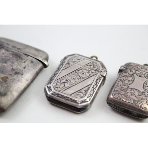 2159 - Three .925 sterling silver vesta cases - approx. gross weight 48g