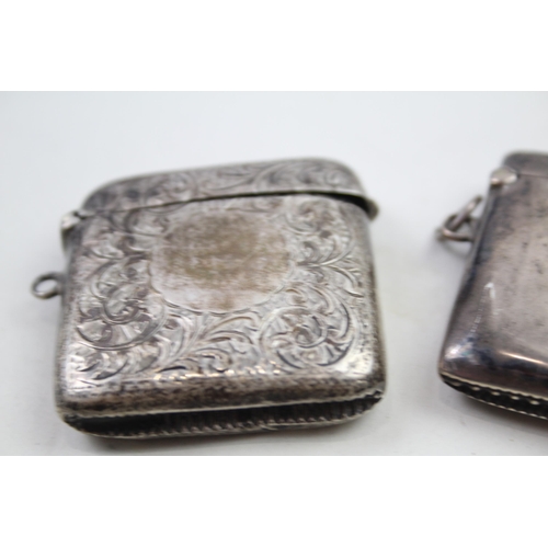 2163 - Three .925 sterling silver vesta cases - approx. gross weight 64g