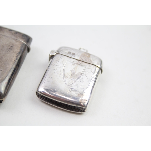 2163 - Three .925 sterling silver vesta cases - approx. gross weight 64g