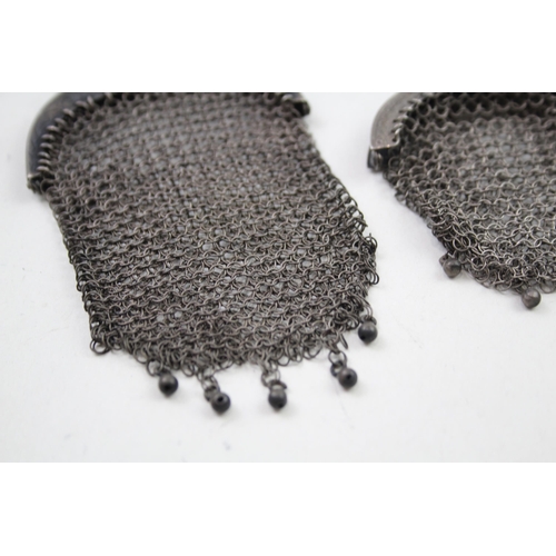 2171 - Three antique silver chainmail purses - approx. gross weight 62g