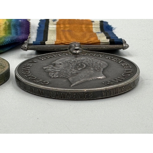 2233 - A WWI South African medal pair presented to Pte. G.W.M. Lawrence  11th S.A.I.