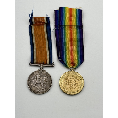 2235 - A WWI South African medal pair presented to Pte. J.M. Berning 3rd S.A.H.