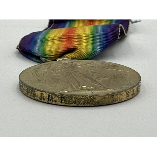 2235 - A WWI South African medal pair presented to Pte. J.M. Berning 3rd S.A.H.