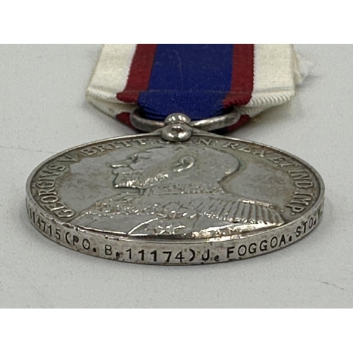 2240 - A George V Royal Fleet Reserve Long Service & Good condict medal presented to SS. 114715(Po.B.11174)... 