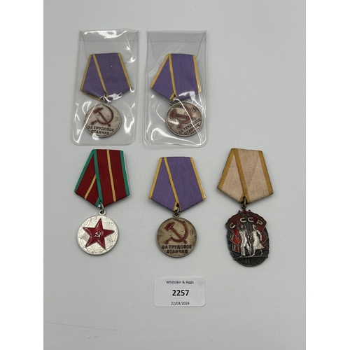 2257 - Five Russian military medals