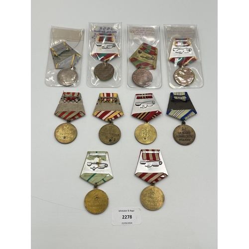 2278 - Ten Russian military medals