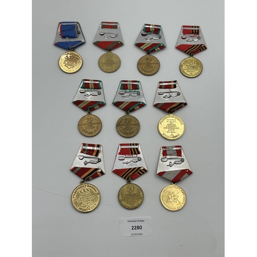 2280 - Ten Russian military medals