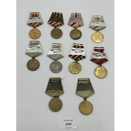 2294 - Ten Russian military medals