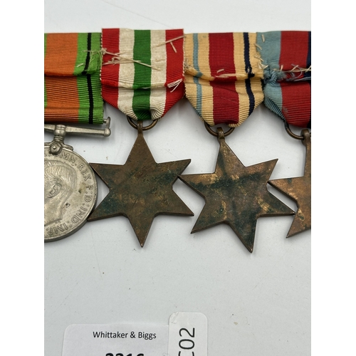 2316 - An unnamed WWII medal group on mount