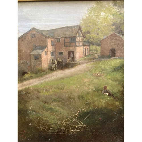 264 - A late 19th century gilt framed oil on canvas of Swettenham Mill by S. Banner, dated 1899 - approx. ... 