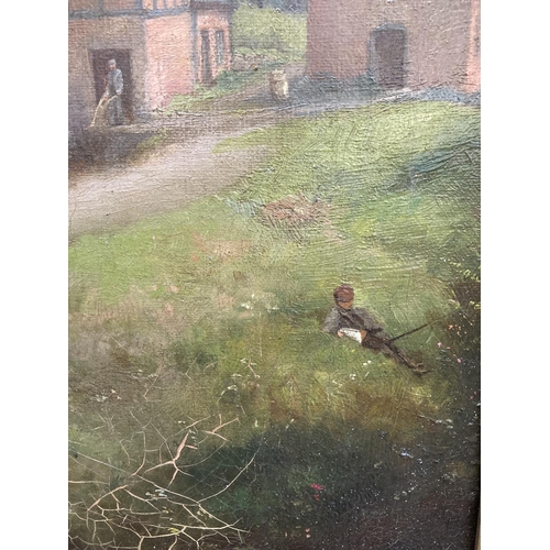 264 - A late 19th century gilt framed oil on canvas of Swettenham Mill by S. Banner, dated 1899 - approx. ... 