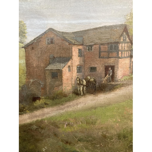 264 - A late 19th century gilt framed oil on canvas of Swettenham Mill by S. Banner, dated 1899 - approx. ... 