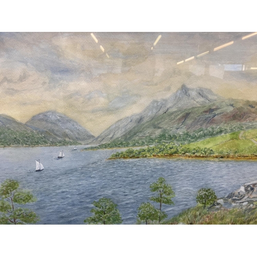 269 - A mid 20th century framed J.W. Taylor watercolour of Lock Lomond Scotland, dated 1962 - approx. 54cm... 