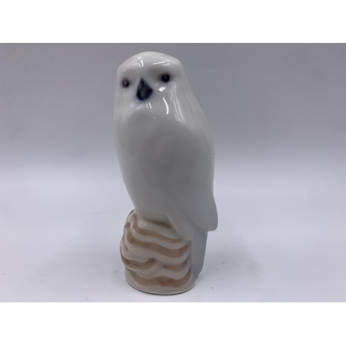 308 - Two Royal Copenhagen animal figurines, one Ducklings no. 516 and one Snowy Owl no. 1719