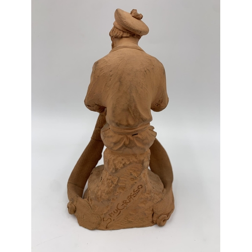 309 - An Italian Catania clay figurine of a fisherman signed Sno Grasso - approx. 12cm high