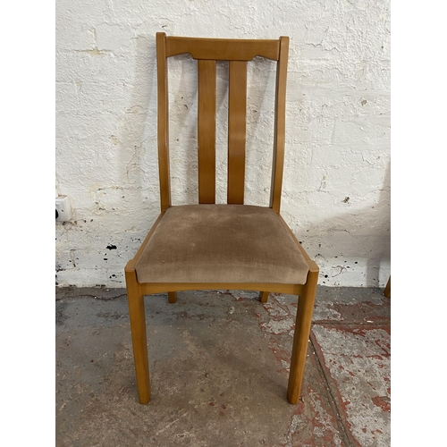 101 - Four mid 20th century Meredew beech dining chairs