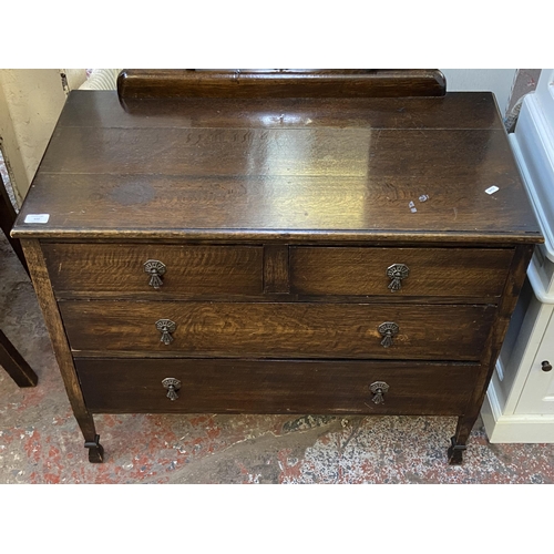 122 - A 1930s oak dressing chest - approx. 153cm high x 92cm wide x 47cm deep