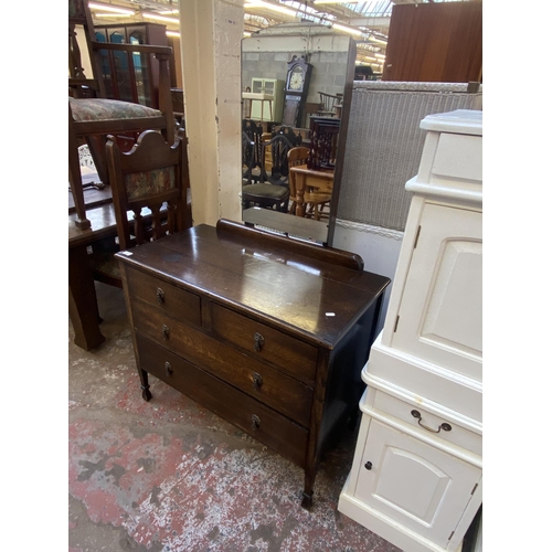 122 - A 1930s oak dressing chest - approx. 153cm high x 92cm wide x 47cm deep