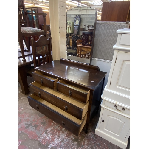 122 - A 1930s oak dressing chest - approx. 153cm high x 92cm wide x 47cm deep