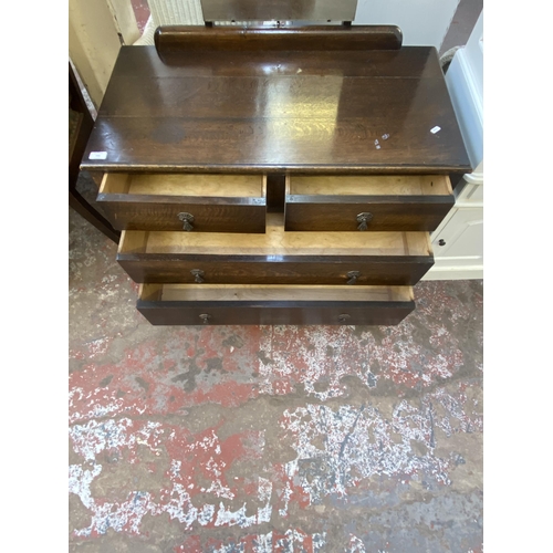 122 - A 1930s oak dressing chest - approx. 153cm high x 92cm wide x 47cm deep