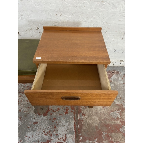 146 - A mid 20 century teak telephone table - approx. 59cm high x 96cm wide x 31cm deep