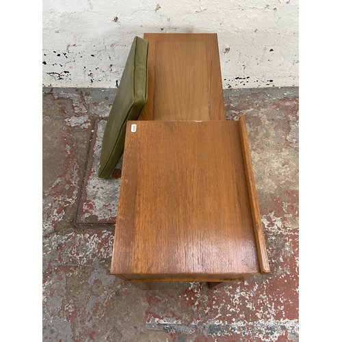 146 - A mid 20 century teak telephone table - approx. 59cm high x 96cm wide x 31cm deep