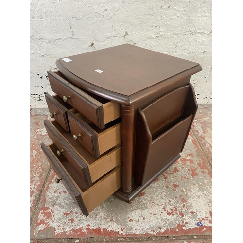 158 - A mahogany magazine rack side table - approx. 48cm high x 41cm wide x 35cm deep