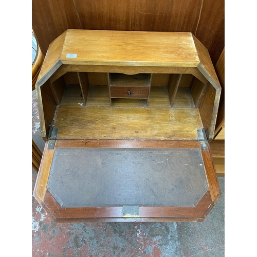 164 - An Art Deco walnut bureau on ball and claw supports - approx. 99cm high x 75cm wide x 41cm deep