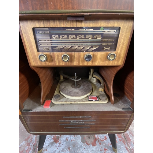 176 - A mid 20th century Portadyne radiogram with walnut cabinet - approx. 87cm high x 65cm wide x 38cm de... 