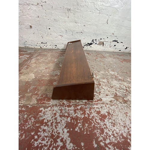 180 - A mid 20th century Aksel Kjersgaard Odder of Denmark No. 22 teak wall shelf - approx. 15cm high x 76... 