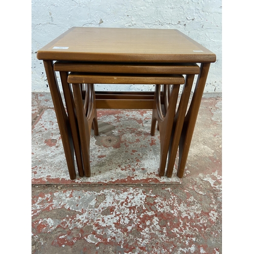 181 - A mid 20th century Stateroom by Stonehill teak nest of tables - approx. 48cm high x 46cm wide x 43cm... 