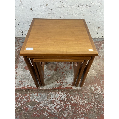 181 - A mid 20th century Stateroom by Stonehill teak nest of tables - approx. 48cm high x 46cm wide x 43cm... 