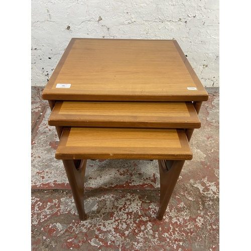 181 - A mid 20th century Stateroom by Stonehill teak nest of tables - approx. 48cm high x 46cm wide x 43cm... 