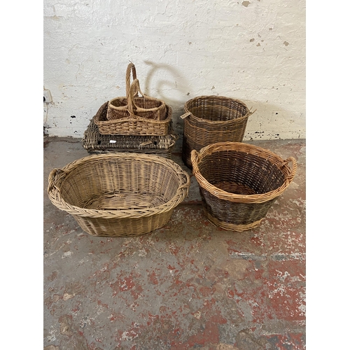 189 - Six wicker baskets