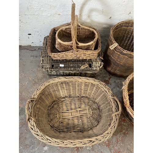 189 - Six wicker baskets