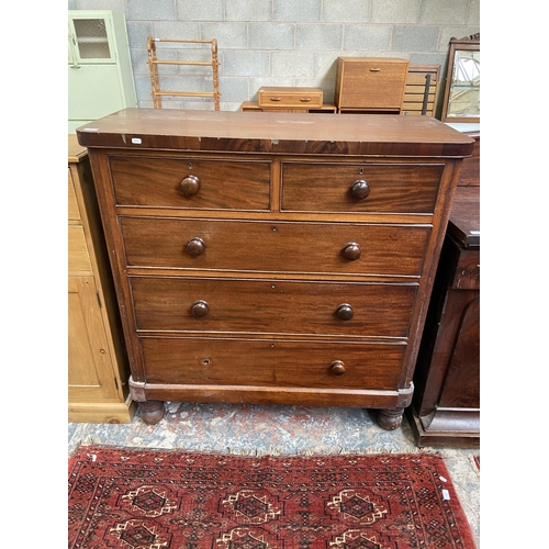 69 - A Victorian mahogany chest of drawers - approx. 125cm high x 120cm wide x 51cm deep