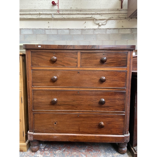 69 - A Victorian mahogany chest of drawers - approx. 125cm high x 120cm wide x 51cm deep