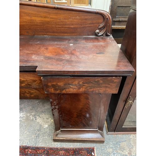 70 - A Victorian mahogany chiffonier sideboard - approx. 143cm high x 200cm wide x 62cm deep