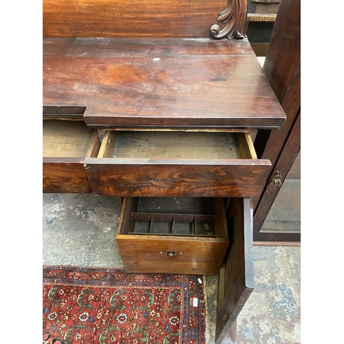 70 - A Victorian mahogany chiffonier sideboard - approx. 143cm high x 200cm wide x 62cm deep