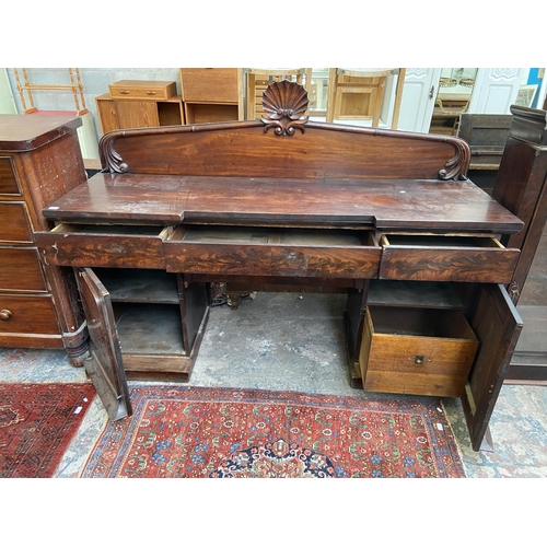 70 - A Victorian mahogany chiffonier sideboard - approx. 143cm high x 200cm wide x 62cm deep