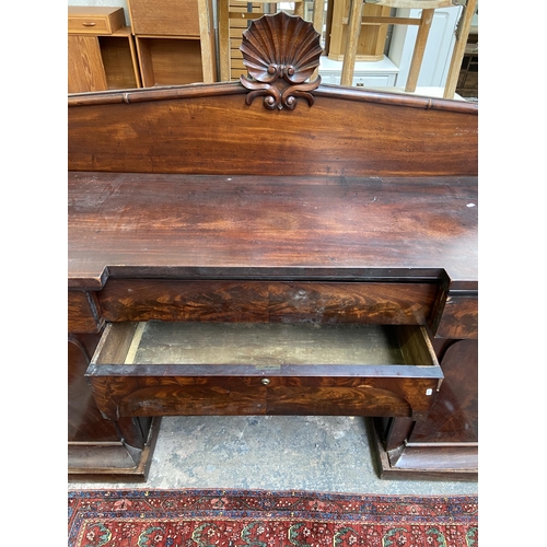 70 - A Victorian mahogany chiffonier sideboard - approx. 143cm high x 200cm wide x 62cm deep