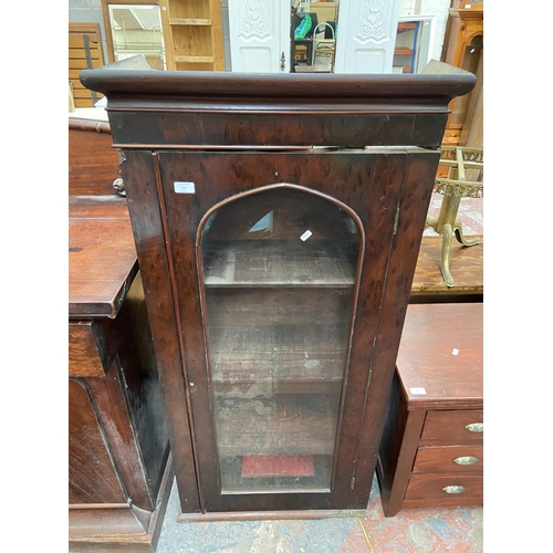 72 - A Victorian mahogany display cabinet - approx. 138cm high x 63cm wide x 30cm deep