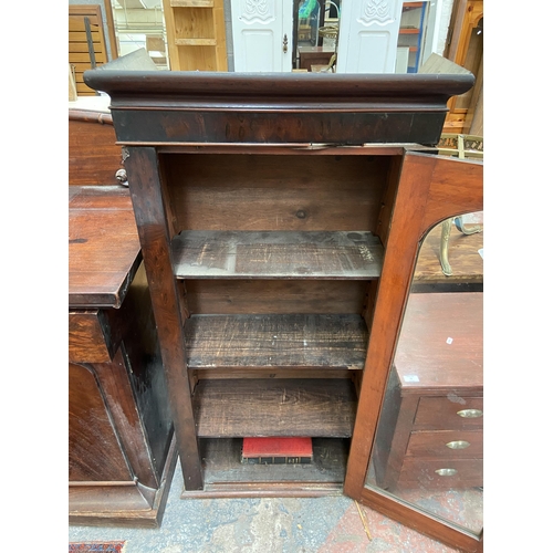 72 - A Victorian mahogany display cabinet - approx. 138cm high x 63cm wide x 30cm deep