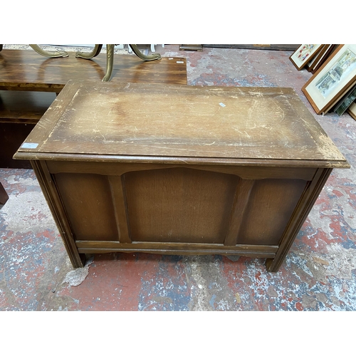 74 - An oak blanket box - approx. 61cm high x 90cm wide x 48cm deep