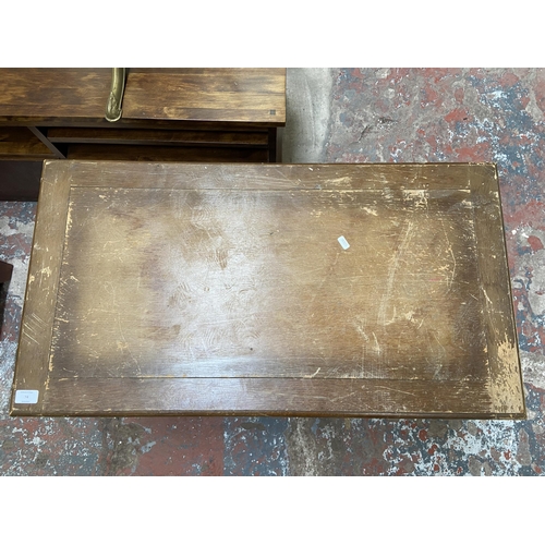 74 - An oak blanket box - approx. 61cm high x 90cm wide x 48cm deep