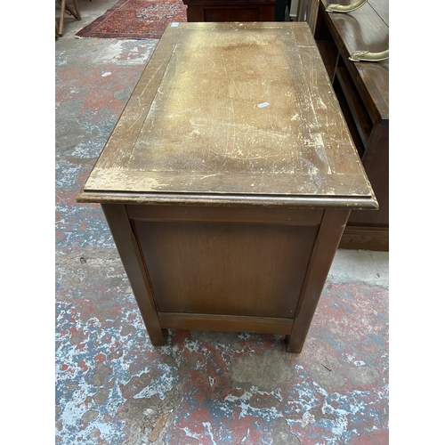 74 - An oak blanket box - approx. 61cm high x 90cm wide x 48cm deep